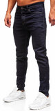 Tmavomodré pánske džínsy Slim Fit Tmavomodrá