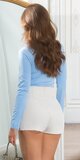 Dámske priliehavé body s hlbokým výstrihom – Sensual Elegance Babyblue