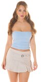 Elastický bandeau top s rebrovaným vzorom Babyblue