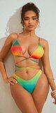 Farebné ombré bikiny s dlhým zaväzovaním Mix