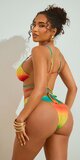 Farebné ombré bikiny s dlhým zaväzovaním Mix