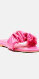 Hot pink šľapky so zberaným detailom Ružová