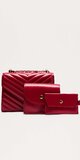 Elegantná červená crossbody kabelka s odnímateľnou peňaženkou Červená