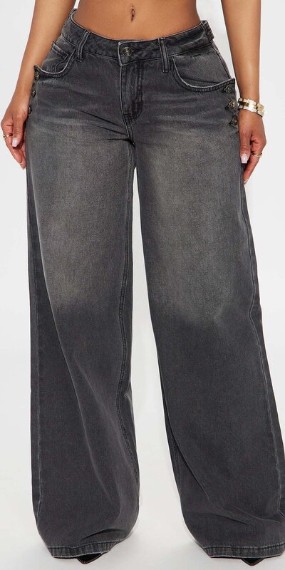 Džínsy tmavé s nastaviteľným pásom Čierna