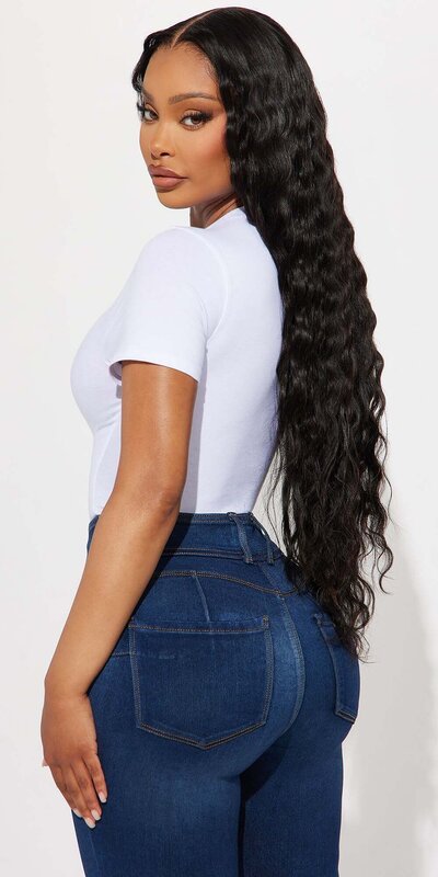 Biele priliehavé body s krátkym rukávom Biela