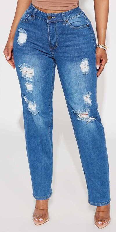 Rifľové nohavice so slim rovnými nohavicami Modrá