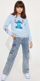 Detská modrá mikina s potlačou Stitch