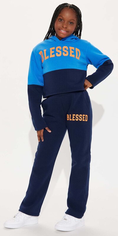 Detská súprava "Blessed" s mikinou a teplákmi Modrá