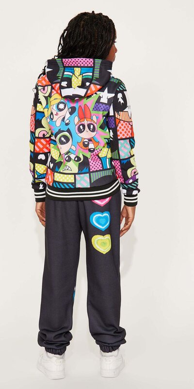 Dievčenská súprava Powerpuff Girls z flísu Čierna