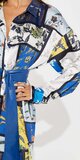 Saténové košeľové minišaty s opaskom modré