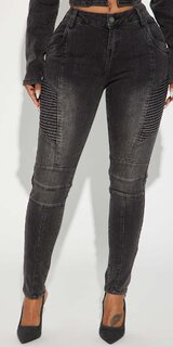 Dámske čierne skinny džínsy s detailmi