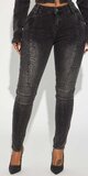 Dámske čierne skinny džínsy s detailmi