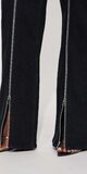 Čierne rovné rifle so zipsovým detailom
