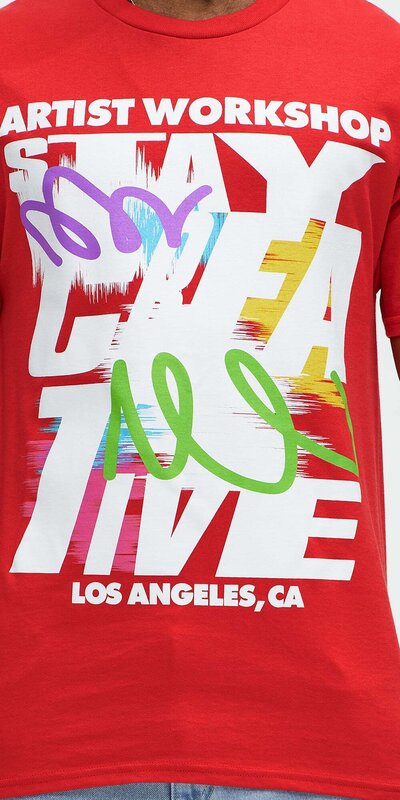 Pánske červené tričko s potlačou Červená