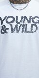 Biele tričko pánske "Young & Wild"