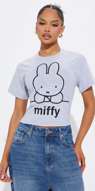 Dámske sivé tričko s potlačou Miffy