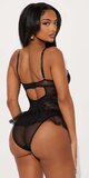 Zvodné čipkované teddy body s push-up efektom