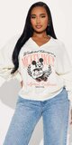 Krémová mikina Mickey Mouse s V-výstrihom