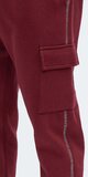 Burgundy pánske tepláky s cargo vreckami