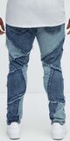 Patchwork skinny rifle s panelovým dizajnom pánske