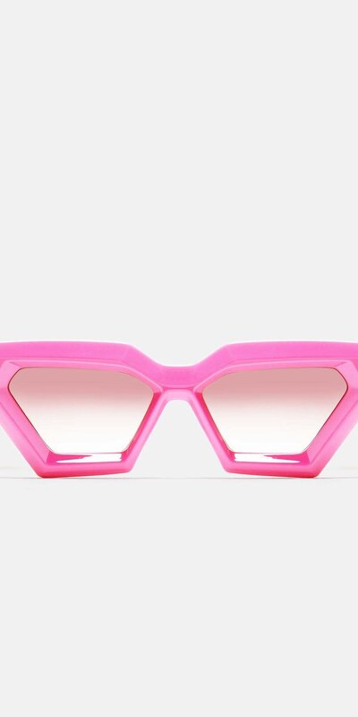 Ružové cat-eye slnečné okuliare s WOW efektom Ružová