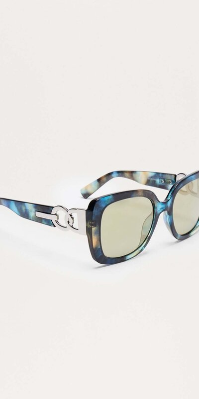 Štýlové modré štvorcové slnečné okuliare Modrá