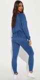 Modrá oversized súprava s legínami a mikinou