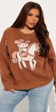 Oversized sveter s výšivkou a Hello Kitty grafikou