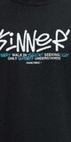 Pánske čierne tričko s potlačou "Sinner"
