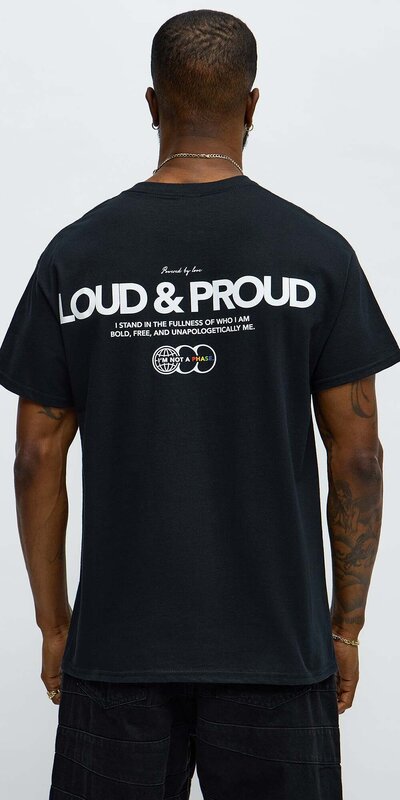 Pánske čierne tričko s potlačou Loud & Proud Čierna