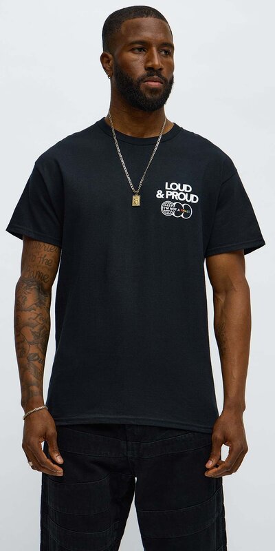 Pánske čierne tričko s potlačou Loud & Proud Čierna