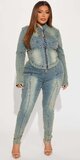 Dámska denim bunda na zips so stojacím golierom