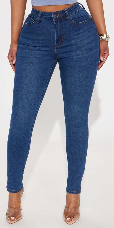 Tmavomodré skinny rifle s rázporkom na boku Tmavomodrá