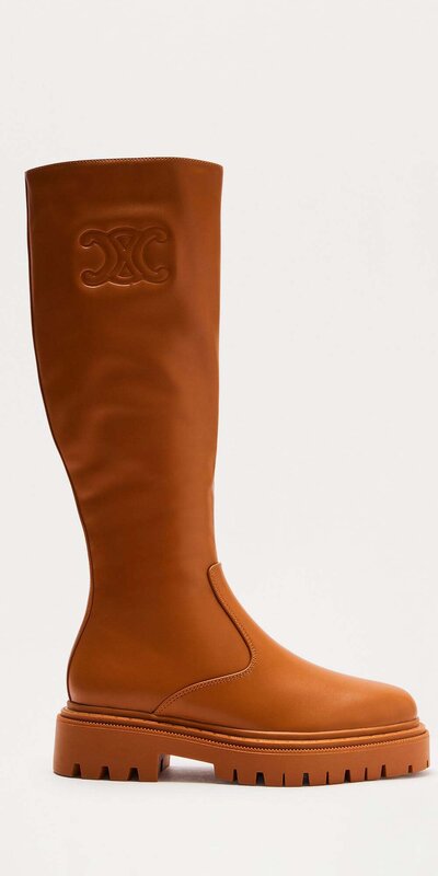 Holland vysoké čižmy v hnedej koži Hnedá