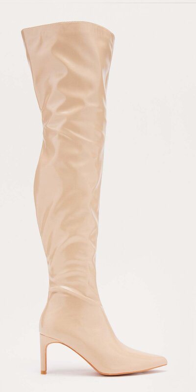 Nadkolenné čižmy – béžové Béžová