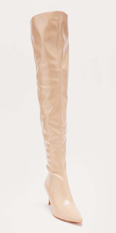 Nadkolenné čižmy – béžové Béžová