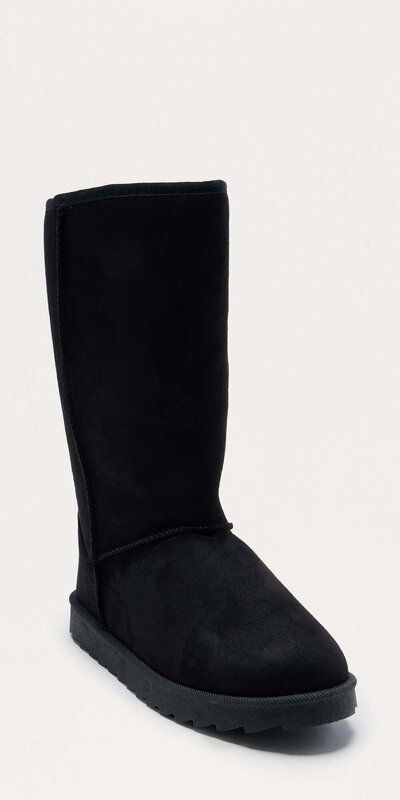 Dámske semišové čižmy – čierne Čierna