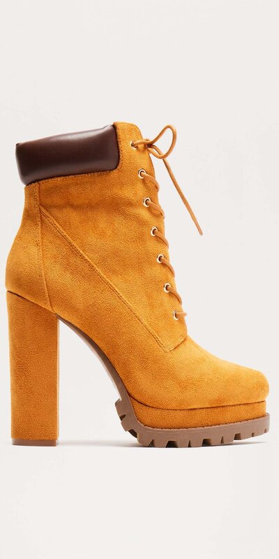 Parker platformové členkové čižmičky – gaštanové Hnedá