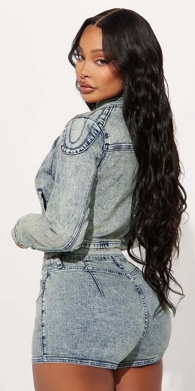 Džínsová moto bunda vo vintage úprave