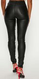 Čierne skinny koženkové nohavice s vysokým pásom
