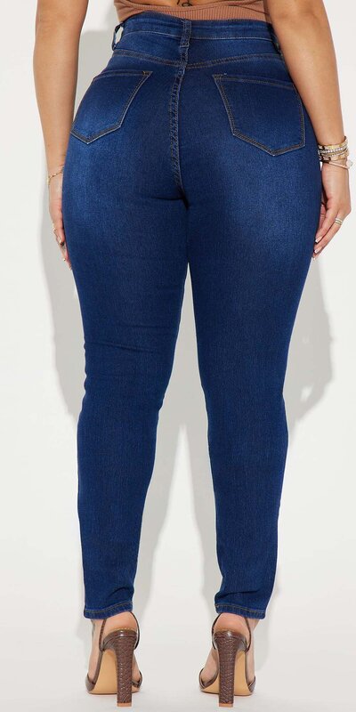 Tmavomodré skinny džínsy Marilyn s vysokým pásom