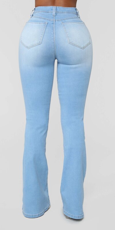 Svetlomodré flare džínsy Jodie s vysokým pásom