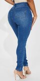 Modré skinny džínsy Amara s vysokým pásom