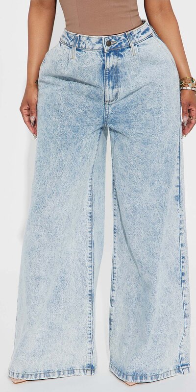 Oprané baggy džínsy s vysokým pásom