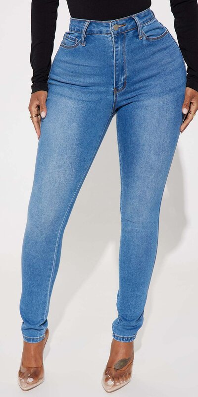Modré skinny džínsy Main Motive s vysokým pásom