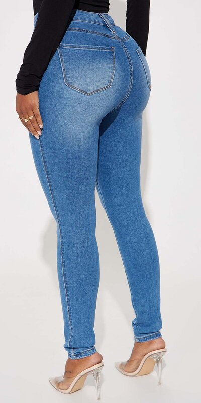 Modré skinny džínsy Main Motive s vysokým pásom