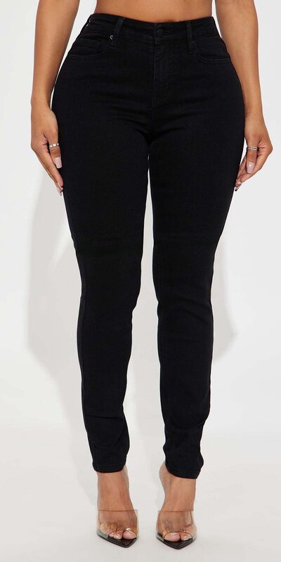 Čierne skinny rifle s predĺženým strihom