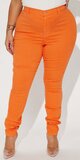 Oranžové skinny rifle s vysokým pásom