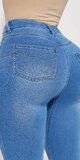 Svetlomodré skinny džínsy s push up efektom a vysokým pásom