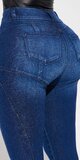 Tmavomodré moto skinny džínsy s push up efektom a vysokým pásom